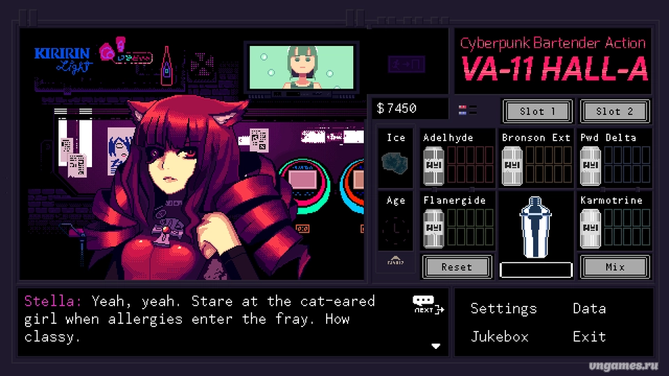 Скриншот игры VA-11 Hall-A: Cyberpunk Bartender Action №1